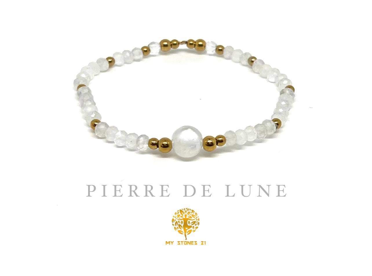 Bracelet Pierre de Lune Facettée - Pierre Lune