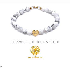 Howlite blanche coeur